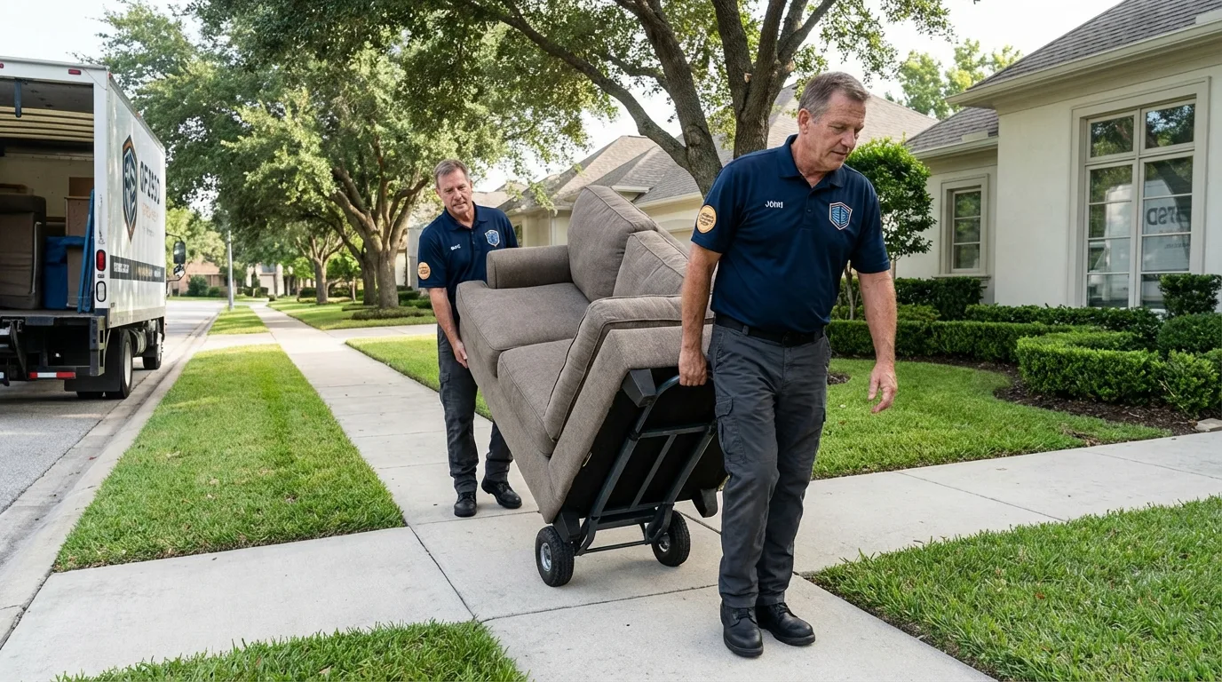 Local residential moving crew loading furniture in Stanwood, WA